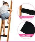 Child climbing ladder with Foot Friendly Bunk Bed Ladder Pads With Soft Brushed Fabric, anti slip dots, durable hook and loop straps.