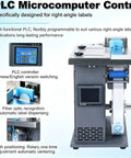 Semi Auto Plc Control Labeling Machine Applicator With High Precision Touch Screen for Bottles Jars Cans in factory setting.