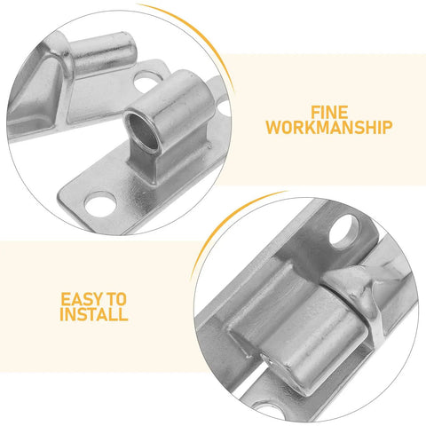 Two Pack Beefy Heavy Duty Stainless Steel Wall Mount Gate Hinges With Male And Female Mechanisms And Screws For Livestock And Garden Gates In Demanding Outdoor Environments, close-up