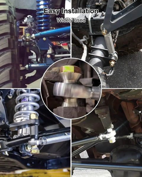 4 Pack High Misalignment Spacers 3/4 To 5/8 Inch Heims For Rod Ends installed on off-road suspension and steering linkages