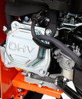 Close-up of 212cc OHV engine of Rugged 7HP Gas Powered Wood Chipper Shredder Mulcher With 3 Inch Capacity And 212cc OHV Engine EP-A Certified Orange