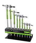 9 Piece Torx Star T Handle Hex Allen Key Wrench Set with Speed Sleeves, sliding top handle, long shafts, storage rack
