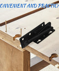 Spring Loaded Cabinet Door Hinges Pair For Folding Beds And Sofas Beefy Steel Construction Black Finish in use on wood.