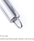 Close-up of stainless steel handle from 2 Piece Spiral Vegetable Cutter And V Shape Carving Tool Set for dope food decoration.