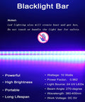 Black Light Bar 10W USB UV Blacklight Tube 1 Ft Two Pack For Glow In The Dark Parties Halloween Decor Body Paint Posters