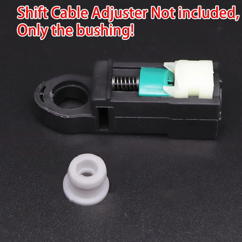 Two Pack Shift Cable Repair Bushing And Shifter Linkage End Clips For Nissan Pathfinder Armada Titan Xterra Frontier 2005 2021 Replaces 134193 349351LA0A Auto Transmission Upgrade, white plastic bushing shown