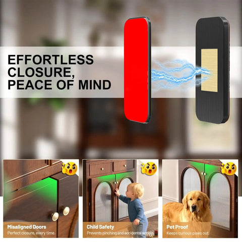 Six Pack No Drill Invisible Magnetic Cabinet Catches Stainless Steel With Heavy Duty Adhesive for safety and pet proofing