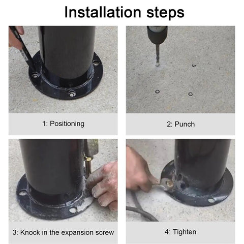 Hardcore Removable Parking Posts For Driveways Rock Solid Metal Security Bollards With Chain And Padlock Reflective Night Visibility Lock Down Your Street Built Ridiculously Tough