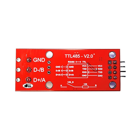RS485 To TTL Module For Arduino ESP32 ESP8266 Raspberry Pi Two Pack Beefed Up ESD Protection front view of red circuit board