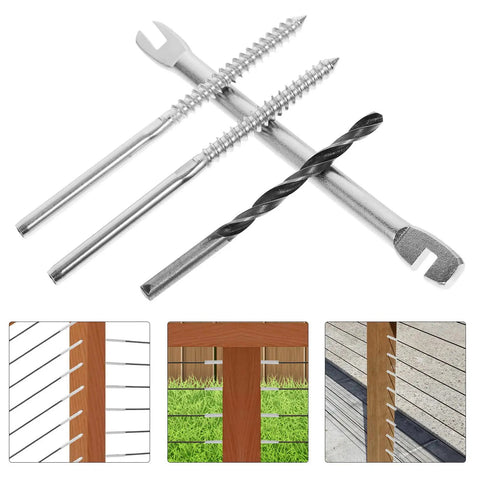 Cable Railing Kit With Adjustable Tightness Lag Screws Stainless Steel 1 Eighth Inch Cable For Deck And Stair Railing System