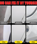 Image showing before and after of using Bright White Touch Up Paint PW7 GW7 For Dodge Ram 2 In 1 Scratch Repair Pen Kit With Disposable Micro Applicators