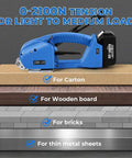 Handy Workhorse Semi Automatic Electric Strapping Machine Dual 4000mAh Batteries Manual Tensioning Control on packing materials.