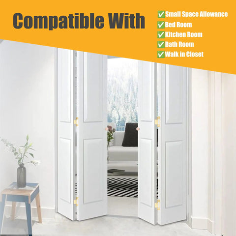 Bifold Closet Door Hardware Kit With 36 Inch Tracks For Two Doors Includes Brackets Pivots And Guide Wheels One Piece Steel Track