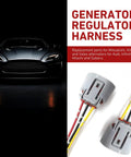 No Hassle Fix Straight Shot Three Wire Alternator Regulator Harness With Heavy Duty Waterproof Plug For Fast Drop In Install Compatible With Toyota Nissan Mazda Ford Dodge Gray Two Piece Set, showcasing connections and design.