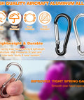 Rock Solid Heavy Duty Aluminum Carabiner Clip Set For Flagpole Swivel Ring Replacement Spring Snap Hooks To Secure Grommeted Flags Fast On Any Standard Pole Hardware In Polished Silver with weather-resistant features.