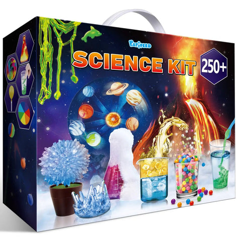 250 Plus Science Experiments Kit For Kids With Erupting Volcano Planet Bouncy Ball And Chemistry Scientist Set Box