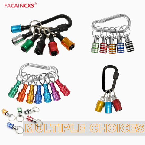 Colorful One Quarter Inch Hex Shank Bit Holder Extension Bar Keychain Screwdriver Bits Holder Drill Adapter Portable Hand Held Tool Accessory