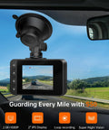 2 inch display showing Dual Front And Rear Dash Camera For Your Ride With 2 Inch Display Two Point Five K Front And 1080P Rear