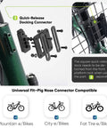 Quick-release docking connector for Ultimate Universal Front Cargo Rack For E Bikes With Head Tube Mount And 33 Lbs Capacity.