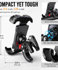Heavy Duty UTV Phone Mount Designed For Gator Xuv845r Models showing secure clamp, adjustable joint, and grip arms for off-road use.