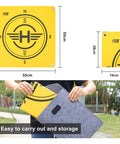 Universal Drone Landing Pad Waterproof Weighted Portable Fast Foldable Helipad Launch Surface For Any Terrain, folded and in-use