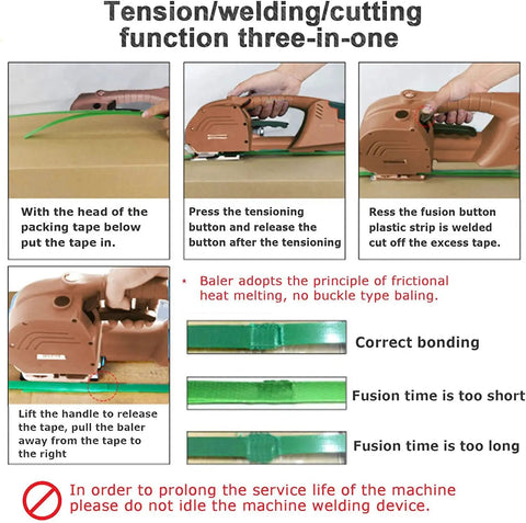 Tough As Nails Heavy Duty Cordless Electric Strapping Machine For PP PET Strap Tensioner instructions for use.