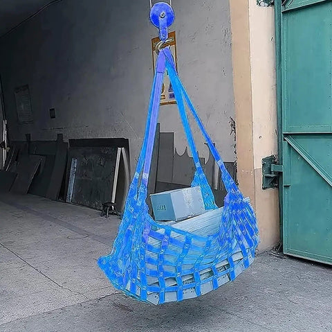 Rope Lifting Net For Cargo Hoisting Heavy Duty Nylon Sling Net With Tear Resistant Construction And Reinforced Stitching Durable Load