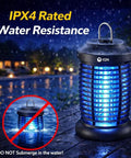 Bug Zapper Outdoor Plug In Electric Mosquito And Fly Killer With 15W UV Light And 4200V Grid On Off Switch in rain