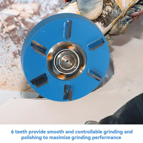 Heavy Duty Six Tooth Wood Carving Disc For Angle Grinder showcases 6 teeth for efficient grinding and polishing.