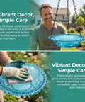 Man showcasing Solar Cascade Hanging Bird Bath Fountain With 3 Layer Design For Outdoor Gardens And Ponds 6 Nozzles And 10 Ft Cord
