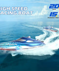 High Speed RC Shark Boat With LED Eyes And Rad Graffiti Design Over 20 MPH Proportional Remote Control 2 4GHz Racing Boat
