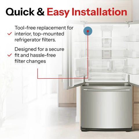 Image showing quick installation of Budget Friendly Replacement Refrigerator Water Filter For LG 5231JA2006A NSF 42 Certified Made In The USA OEM Alternative.