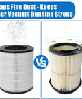 Two Pack Cartridge Filter For Wet Dry Vacs Fits 5 Gallon Through 32 Gallon And Larger Compatible With 17816 9 17816 Vacuum Cleaners
