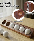 Two Pack Walnut Golf Ball Holder Display Case With Wall Mount Or Tabletop Stand For 12 Standard Balls, showing close-up of wood finish and wall mount option