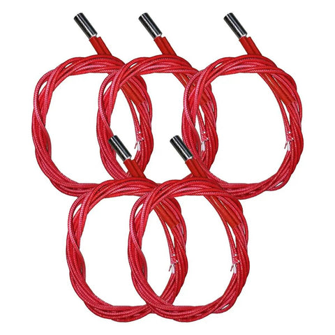 Five Pack 24V 40W Ceramic Heater Cartridge 620 Hot End for 3D Printer Models with 1 Meter High Temperature Wire, red color cables