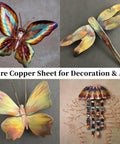 Decorative art made from Three Pack 8 By 10 Inch Copper Sheets 24 Gauge 0.51mm Pure Copper Plate With Double Sided Film 99.9 Percent Plus.