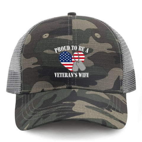 Military Wife Of A Vietnam Veteran Trucker Hat For Women Adjustable Buckle Cap With Comfortable Fit Dope Graphic Design