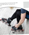 Person tying inline skates with visible Stainless Steel Skate Wheel Bearing Spacers and Inline Skate Side Plugs Pack of 50