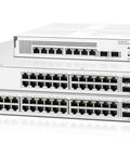 48 Port Gigabit Smart Managed Switch With 4 SFP Plus Uplinks For SMBs, showcasing stack of switches with ports and uplinks