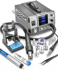 High Power Hot Air Rework Soldering Station Kit With 700W Main Unit 75W Iron 600W Air Gun Brushless DC Vortex Blower CF Conversion