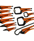 10 Piece Locking Pliers And Clamp Set With Straight Jaw Curved Jaw Long Nose Wire Cutter C Clamp Chain Clamp Welding Pliers Tools