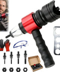 Heavy Duty M3 Through M8 Electric Rivet Gun Adapter Kit With Hardcase Storage For Auto Shop And Diy Fabrication Work with tools and accessories.