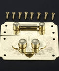 Gold Key Hasp Lock For Jewelry Box And Vintage Suitcase Durable 53x45mm Hasp Catch Latch Hardware with screws