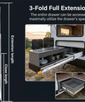 Beefy Heavy Duty Drawer Slides With 500 Lb Capacity, Full Extension Ball Bearing Rails on kitchen pull-out in RV.