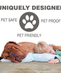 Child and dog on floor illustrating pet-friendly Starlike EVO Epoxy Grout For Tile Blue Denim 340 Easy To Apply No Fuss And Clean
