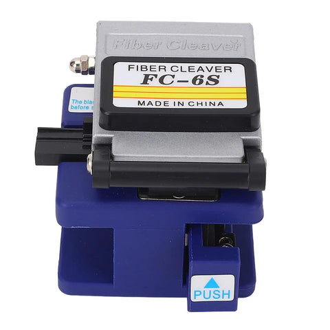 Cocoarm FC 6S Fiber Optic Splitter With Tungsten Steel Cutter, compact and blue, for precise fiber optic cutting.