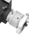 Close-up of 4 Inch Rotary Milling Table With Dividing Plates For Precision Indexing And Milling, Horizontal And Vertical Setup, showing graduation dial.