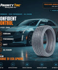 All Season Performance Tire 255/45R20 105Y XL showcasing tread pattern and design for electric rides in wet conditions.