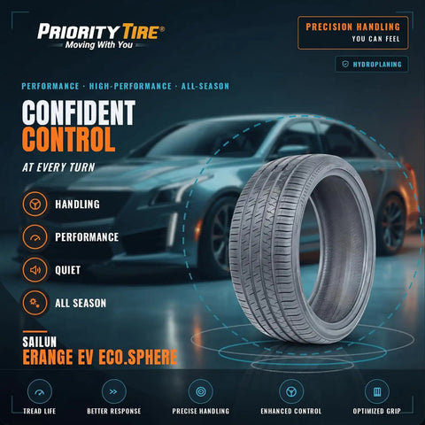 Top Rated All Season EV Tire Built Tough For Electric And Hybrid Rides Reinforced Sidewalls Kick Up Zero Drama On Wet Roads Superb Grip 225/50R17 98V XL
