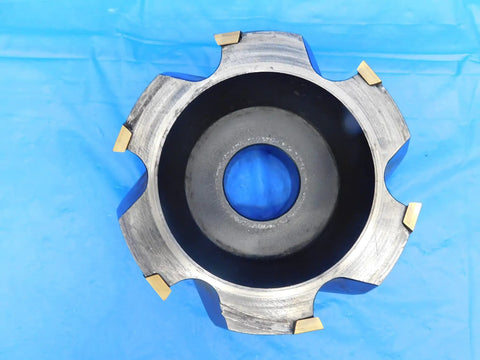 5 Inch OD Face Mill With 1 1/2 Inch Pilot No Labeling On This Face Mill For CNC Milling And Metalworking Precision Tool, top view